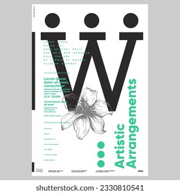 Poster design in modern style. Creative vector template. Book cover design modern. Event poster design. Marketing event banner template. Brochure template layout. Typography design.