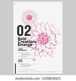 Poster design in modern style. Creative vector template. Book cover design modern. Event poster design. Marketing event banner template. Brochure template layout. Typography design.