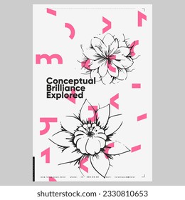 Poster design in modern style. Creative vector template. Book cover design modern. Event poster design. Marketing event banner template. Brochure template layout. Typography design.