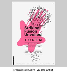 Poster design in modern style. Creative vector template. Book cover design modern. Event poster design. Marketing event banner template. Brochure template layout. Typography design.