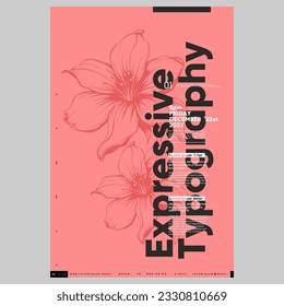 Poster design in modern style. Creative vector template. Book cover design modern. Event poster design. Marketing event banner template. Brochure template layout. Typography design.