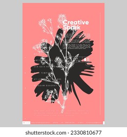 Poster design in modern style. Creative vector template. Book cover design modern. Event poster design. Marketing event banner template. Brochure template layout. Typography design.