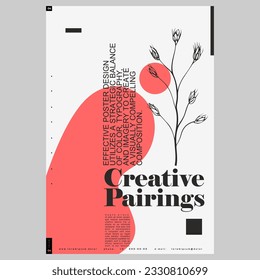 Poster design in modern style. Creative vector template. Book cover design modern. Event poster design. Marketing event banner template. Brochure template layout. Typography design.