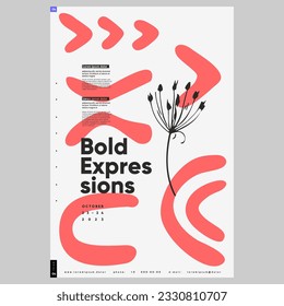 Poster design in modern style. Creative vector template. Book cover design modern. Event poster design. Marketing event banner template. Brochure template layout. Typography design.