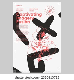 Poster design in modern style. Creative vector template. Book cover design modern. Event poster design. Marketing event banner template. Brochure template layout. Typography design.