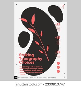 Poster design in modern style. Creative vector template. Book cover design modern. Event poster design. Marketing event banner template. Brochure template layout. Typography design.