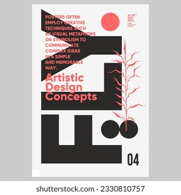 Poster-Design im modernen Stil. Kreative Vektorvorlage. Buchcover Design modern. Event Poster Design. Marketing-Event-Banner-Vorlage. Broschüre Template Layout. Typografisches Design.