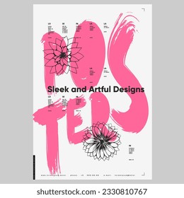 Poster design in modern style. Creative vector template. Book cover design modern. Event poster design. Marketing event banner template. Brochure template layout. Typography design.