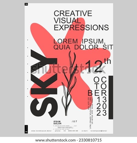 Poster design in modern style. Creative vector template. Book cover design modern. Event poster design. Marketing event banner template. Brochure template layout. Typography design.
