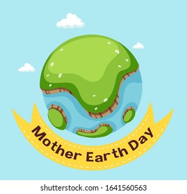 Poster design for mother earth day with blue sky in background illustration