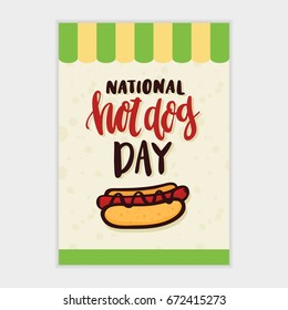 Poster design for the National Hot Dog Day. It can be used as brochures, leaflet and other promotional marketing materials.