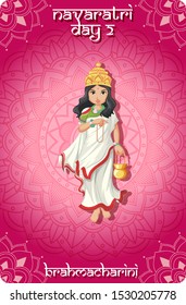 Diseño de afiches para Navaratri con ilustración de la diosa