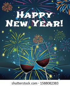 Poster design for New Year 2020 illustration
