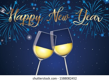 Poster design for New Year 2020 illustration