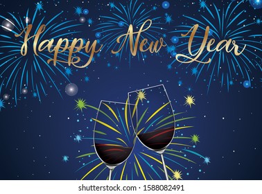 Poster design for New Year 2020 illustration
