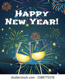 Poster design for New Year 2020 illustration