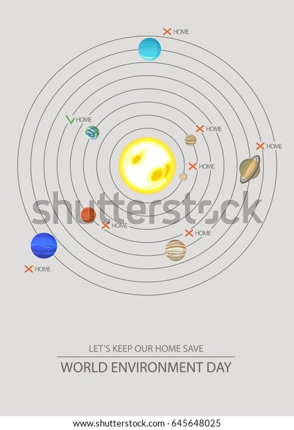 Poster Design Orbital Scheme Solar System Stock Vector