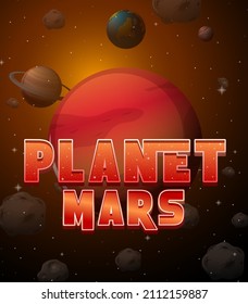 Poster design of Planet Mars illustration