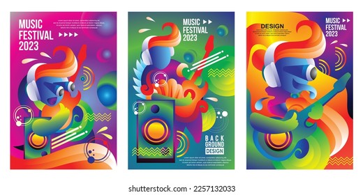 Poster design with pop art color for music festival design