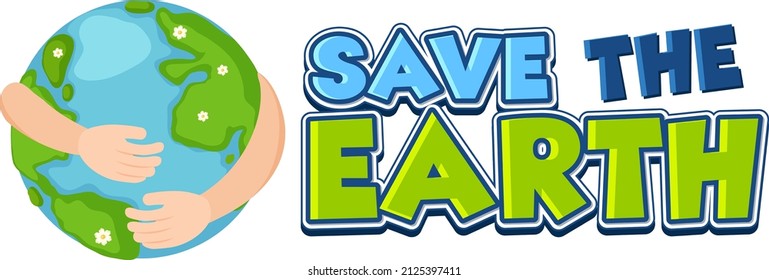 Diseño de afiches con la ilustración del logotipo "Salvar la tipografía de la tierra"