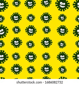 poster design with seamless pattern covid nineteen character