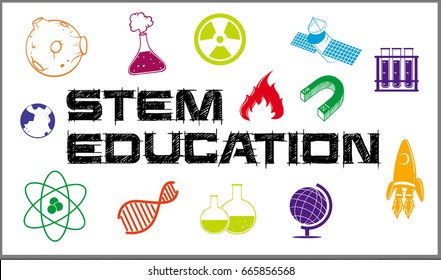 Poster design for stem education illustration