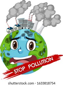 Diseño de afiches para detener la contaminación con ilustraciones llorando a nivel mundial