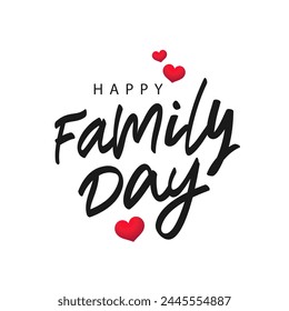 Poster design to strengthen family values and draw attention to family problems. Happy Family Day. Vector illustration on a white background.