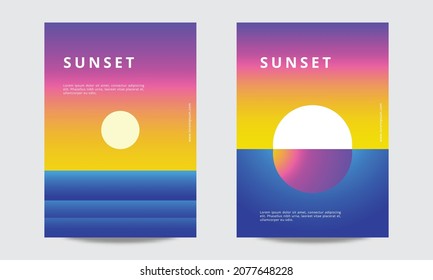 Poster design with sunset colors. Creative and modern. Eps 10 vector.