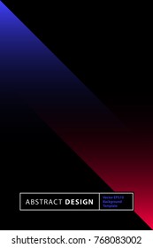 Poster design template with blue and red gradients in retro minimalism style. Abstract vector background