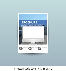 Poster design template, Brochure cover for publication, infographic and other materials. Brochure cover. Brochure design. Brochure with photo