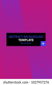 Poster design template with geometric lines in colorful retro minimalism style. Abstract vector background