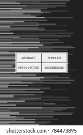 Poster design template with horizontal stripes in black and white style. Abstract vector background