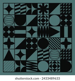 Poster design template layout with clean typography and minimal vector pattern with abstract geometric shapes. Great for website header, web banner, presentation, album print.