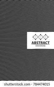 Poster design template with lines in black and white style. Abstract vector background