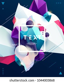 Poster design template with polygonal elements Poster design template with polygonal elements