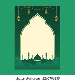 poster design template with ramadan theme. iftar invitations, brochures, social media posts and celebrations