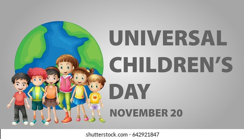 Poster design for Universal children's day illustration