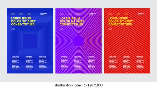 Diseño de póster Ilustración del fondo del patrón abstracto de color brillante con diseño de la tapa de degradado de línea. Cartel, folleto, diseño de ilustración vectorial