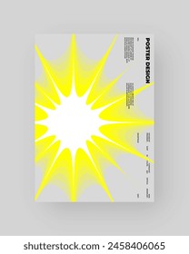 Poster design. Vertical A4 format. Vector banner with neon illustration. Vector yellow abstract art.