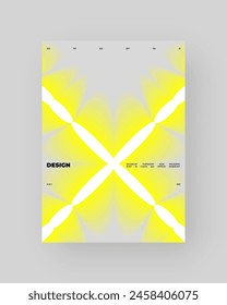 Poster design. Vertical A4 format. Vector banner with neon illustration. Vector yellow abstract art.