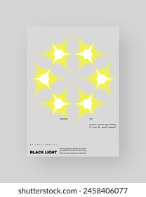 Poster design. Vertical A4 format. Vector banner with neon illustration. Vector yellow abstract art.