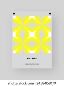 Poster design. Vertical A4 format. Vector banner with neon illustration. Vector yellow abstract art.