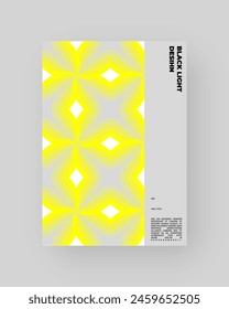 Poster design. Vertical A4 format. Vector banner with neon illustration. Vector yellow abstract art.
