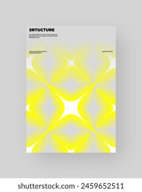 Poster design. Vertical A4 format. Vector banner with neon illustration. Vector yellow abstract art.