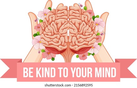 Poster-Design mit Wort zu sein nett Ihre Gedanken-Illustration