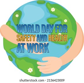 Poster design for world day for safety health at work illustration