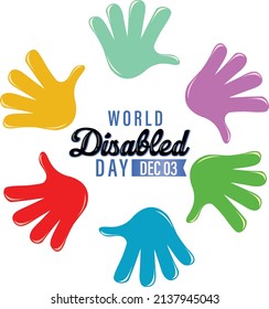 Poster design for world disabled day illustration