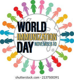 Poster design for world immunization day illustration