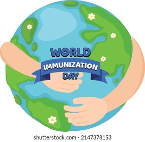 Poster design for world immunization day illustration